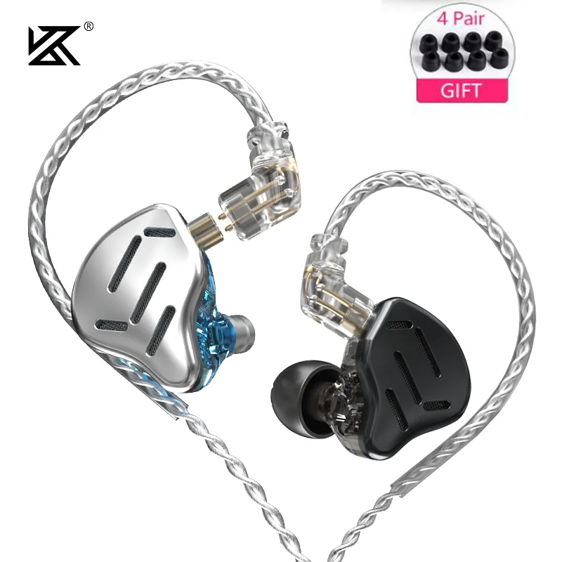 Гибридные наушники вкладыши KZ ZAX 7BA + 1DD 16 драйверов Hi Fi гарнитура DJ монитор ZSX ZS10 PRO