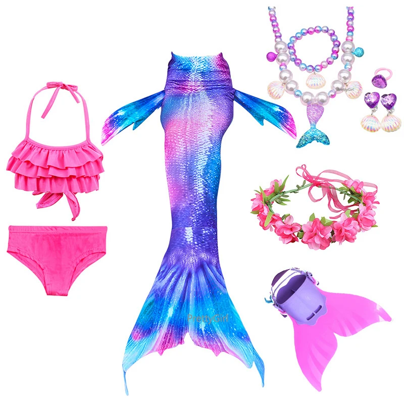 party dress mermaid tail swimsuit beach bikini mermaid costume cosplay halloween party girls dress birthday gifts free global shipping