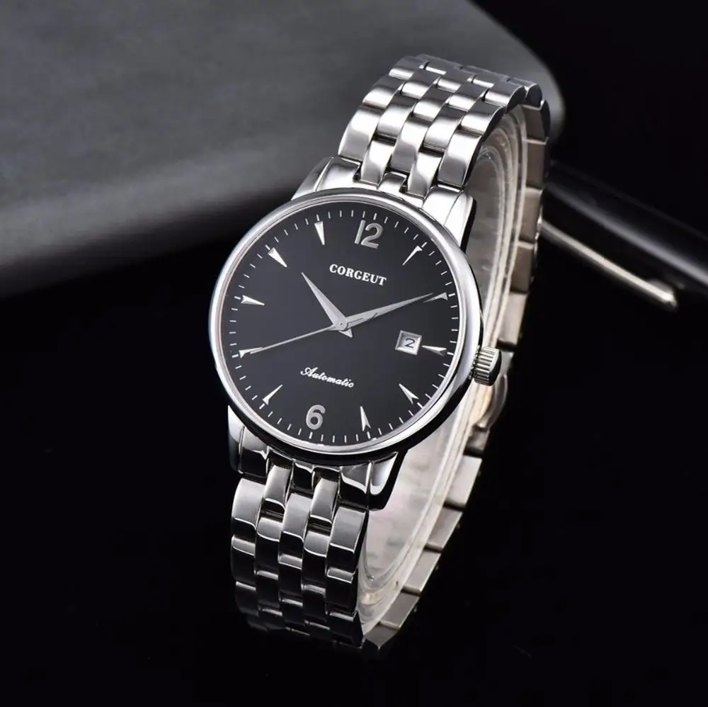 

Luxury Men dress wrist watch calendar sapphire glass full stainless Mechanical Automatic mens' watches Relogio Masculino