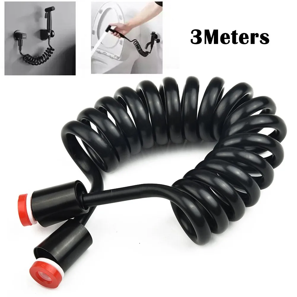 

3 Meters Bidet Shower Hose Flexible Retractable Spring Durable Shower Interface Hose Bathroom Accessory