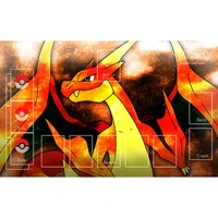 pokemon board game charizard playmat rubber pad large mousepad tcg acessories family party entertainment toy