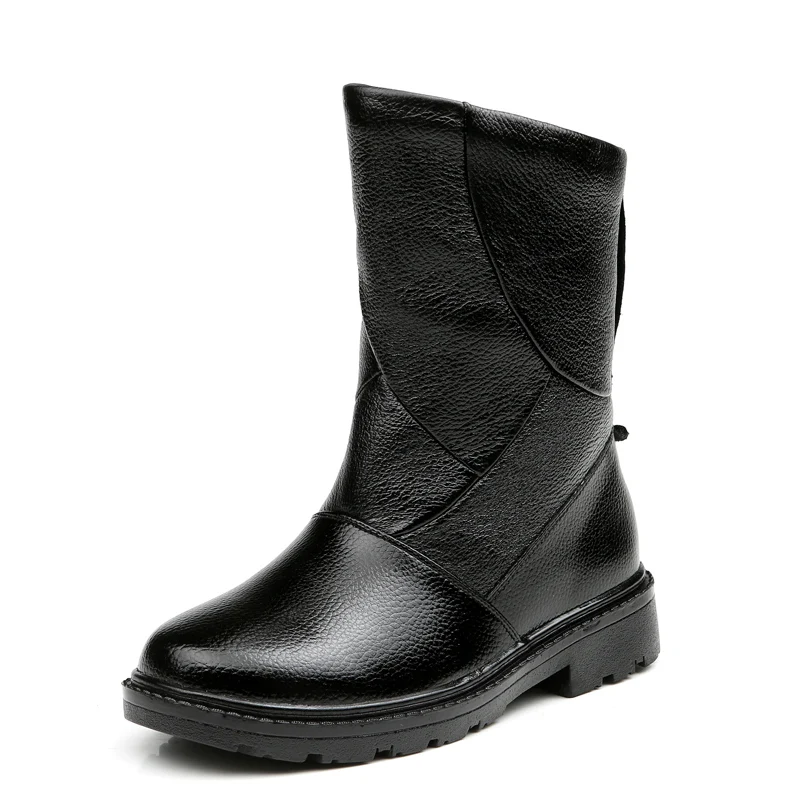 US5-10 из натуральной кожи Водонепроницаемые очень теплые зимние ботинки до