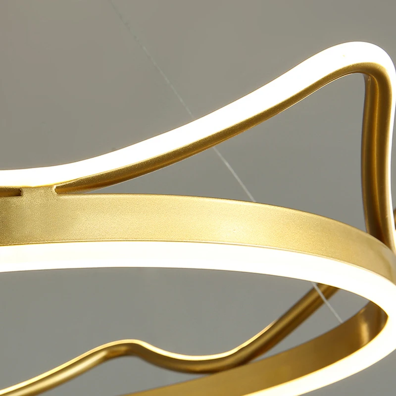 

Modern Led Golden Crown Pendant Lamp Creative Children Room Bedroom Metal Lustre Chandelier Lighting Indoor Decoration Fixtures