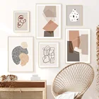 Абстрактная Геометрическая графика Скандинавия настенная Картина на холсте постеры и печать галерея настенные картины для декора гостиной