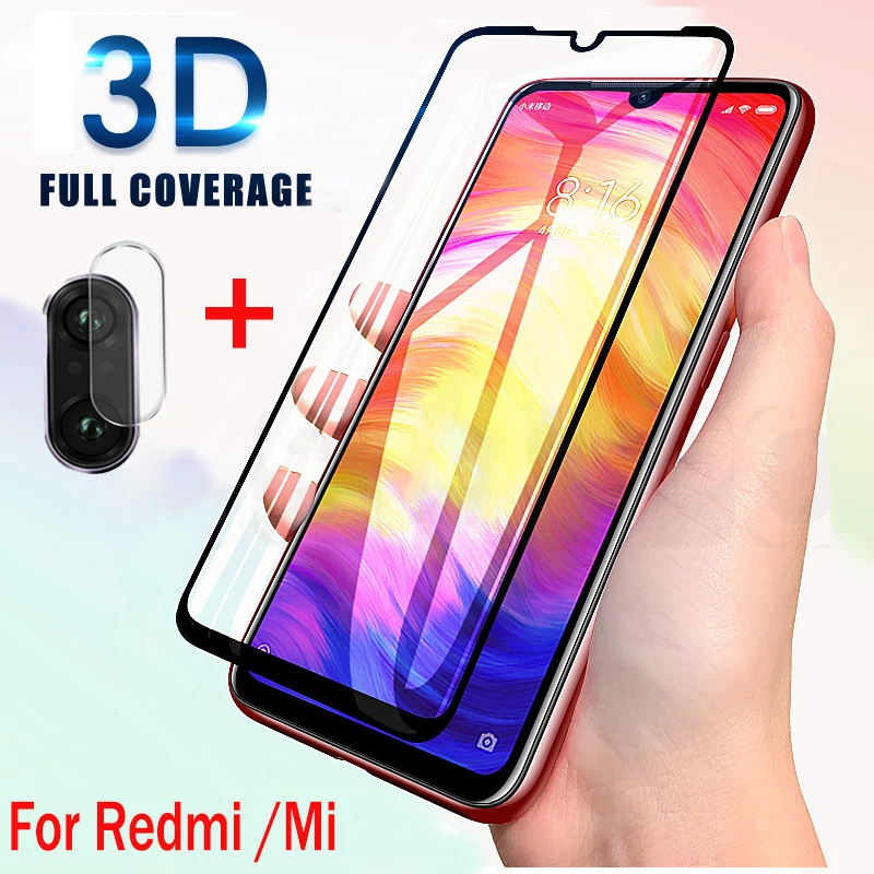 Закаленное стекло 2 в 1 для Redmi Note 7 7A 8A note 8 pro пленка объектива камеры Защита экрана