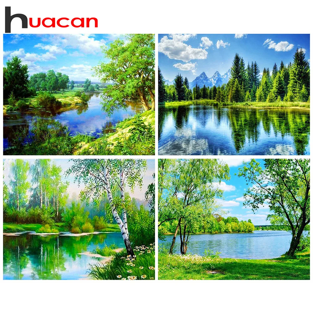 HUACAN живописный алмазная вышивка полная выкладка полный алмазов живопись Вышивка