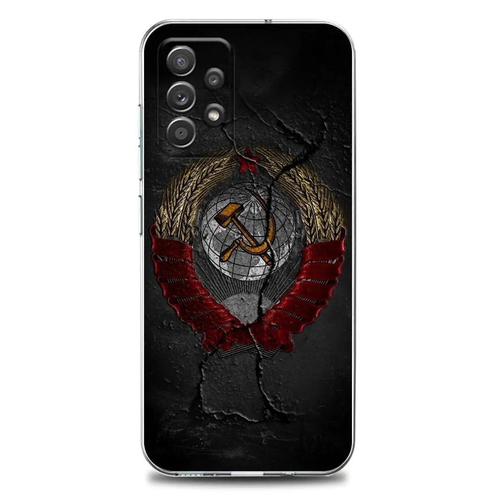 Vintage USSR CCCP Flag Clear Phone Case for Samsung A01 A02s A11 A12 A21 S A31 A41 A32 A51 A71 A42 A52 A72 Soft Silicon images - 6