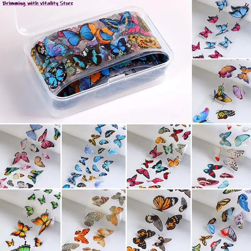 

Nail Art Transfer Foil Sticker Set Nail Butterfly Adhesive Wraps Decoration