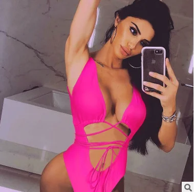 Женский слитный купальник с чашками пуш ап и открытой спиной|Комбинезоны| |