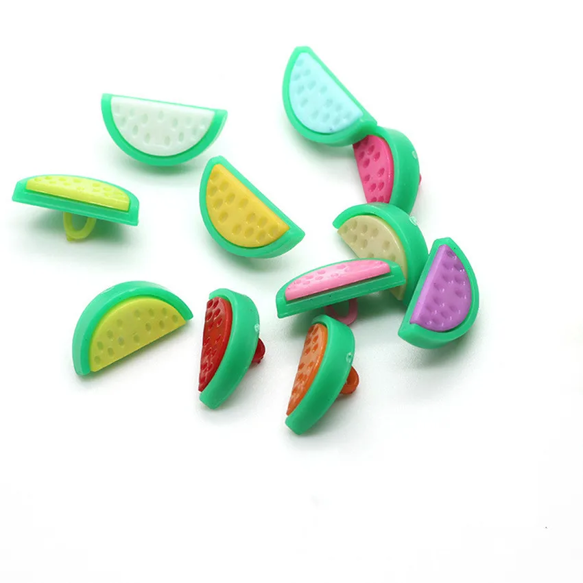 

100pcs10x20mm Palstic Watermelon Multi Buttons Dress Sweater Cartoon Sewing Accessories Shank Button
