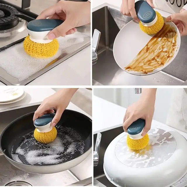 Nano Fibre Dishwashing Brush Wash Dishe Cleaning Kitchen Don't Appliance Washing Hurt Ball Supplies Dishwashing Hand Access M9A2