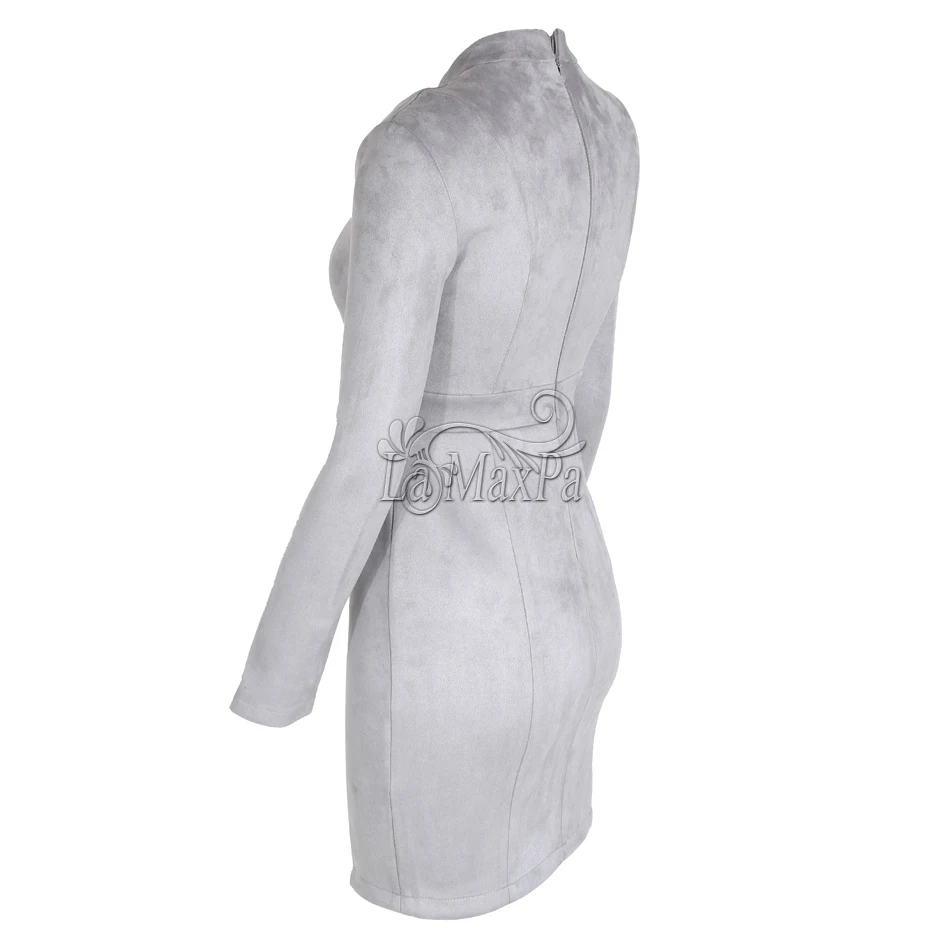 2021 летнее Серое Женское платье сексуальное тонкое Дамское бархатное с круглым