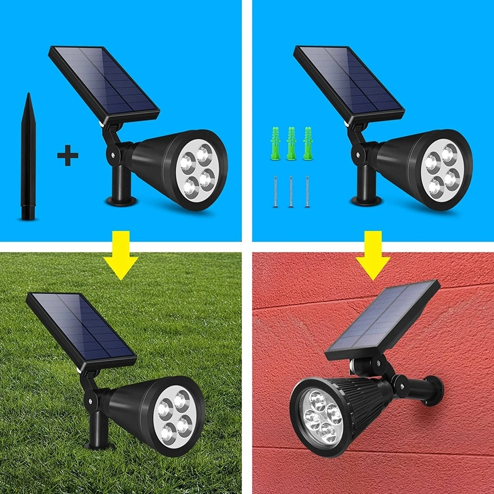 2 шт. 4 светодиодный солнечный отражатель авто изменение цвета водонепроницаемый