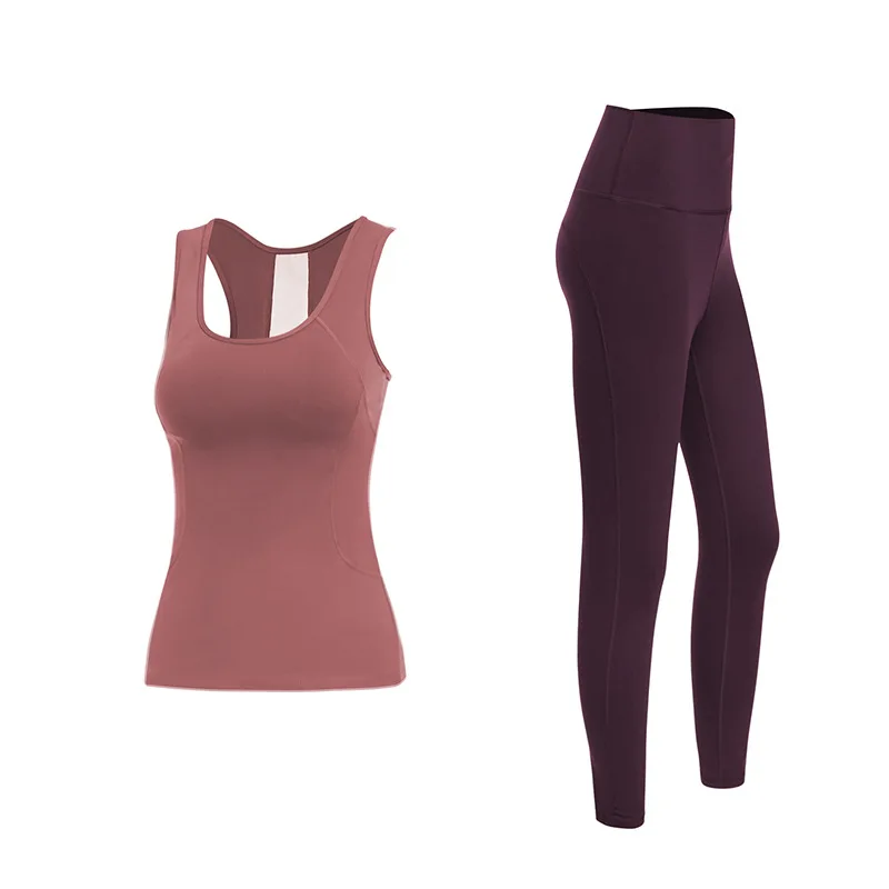 

Nylon yoga wear mesh vest suit sportswear