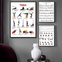 poster hot yoga ashtanga chart pose home exercise gym health prints art canvas painting wall pictures for living room home decor