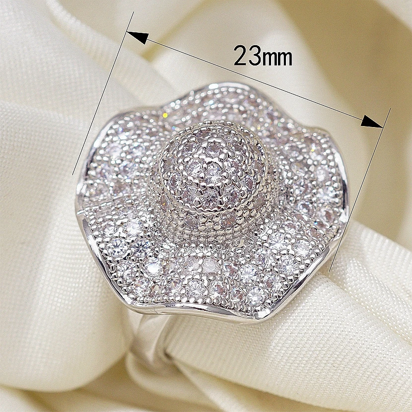 Винтажные Цветочные популярные кольца уникальные большие для женщин золотого