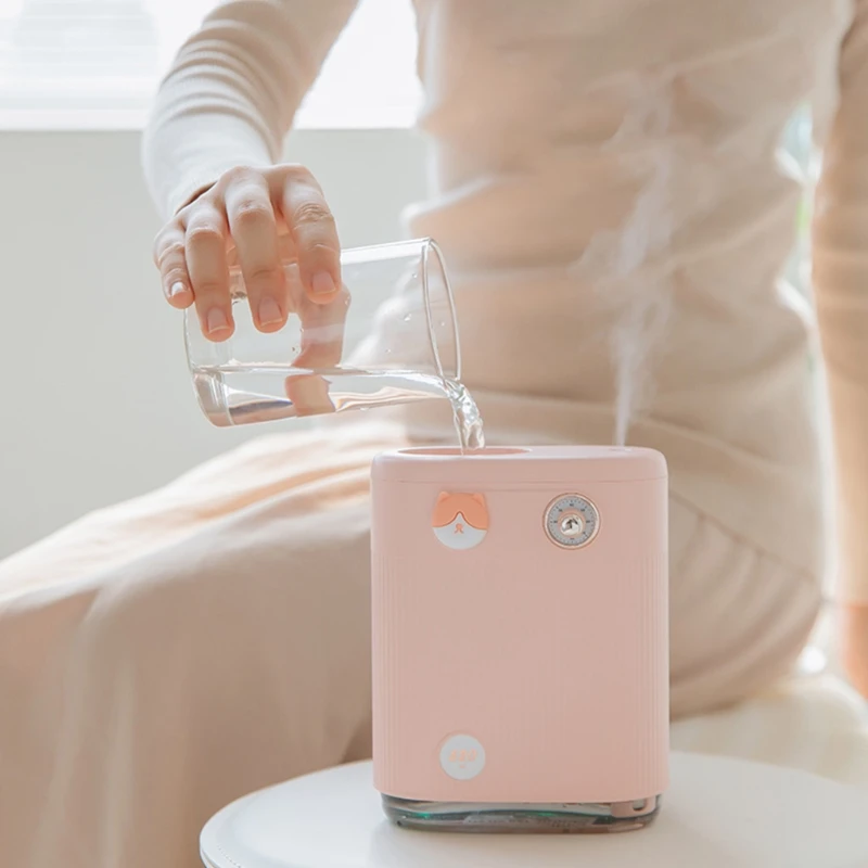 

Premium Humidifier Unit with 520mL Water Tank Cool Mist Vaporizer White Pink for Bedroom, Travel, Desktop 193F