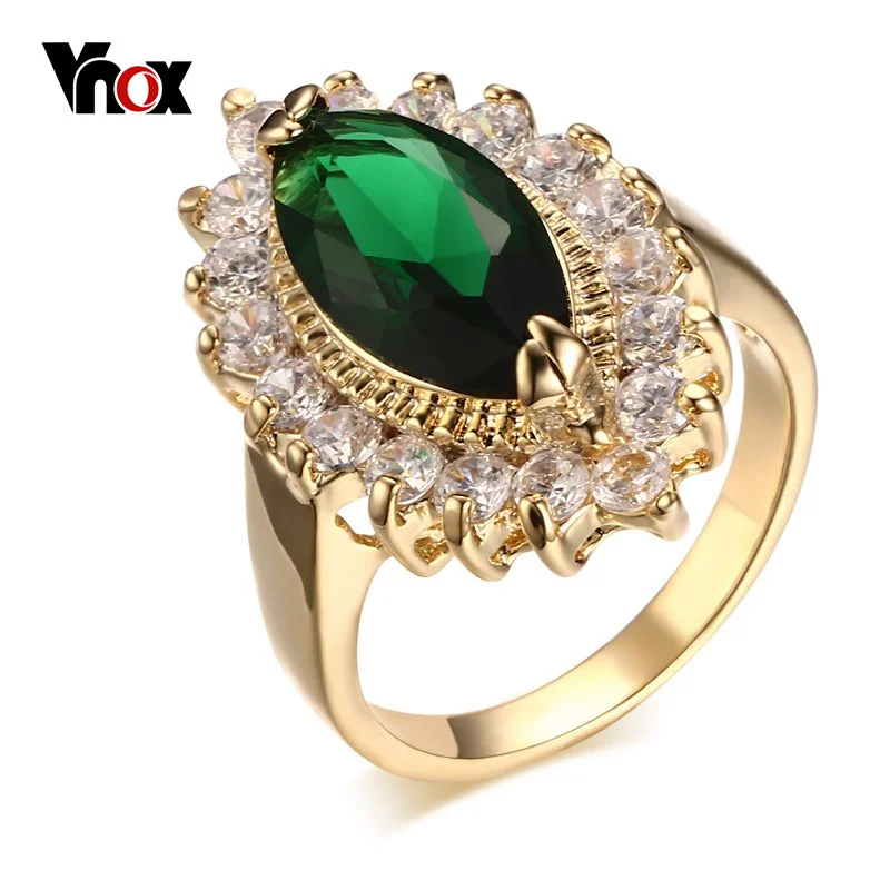 

Vnox Women's Wedding & Engagement Rings Big Stone Rings for Female Bride Jewelry free Gift Box