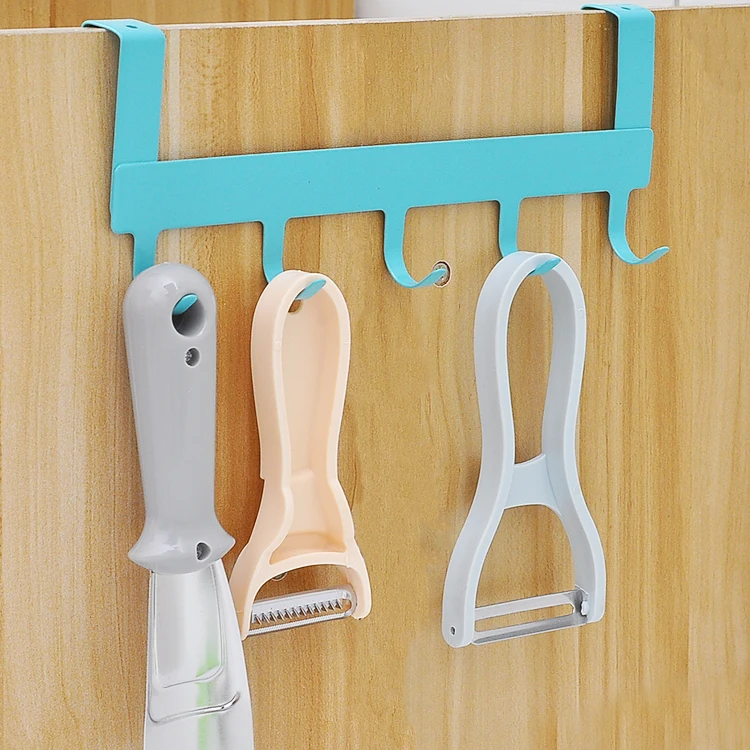 High quality Cabinet Wrought Iron Spray Paint Back Door Hooks With 5 Type Multi-purpose No-mark Nail-free Hook | Дом и сад