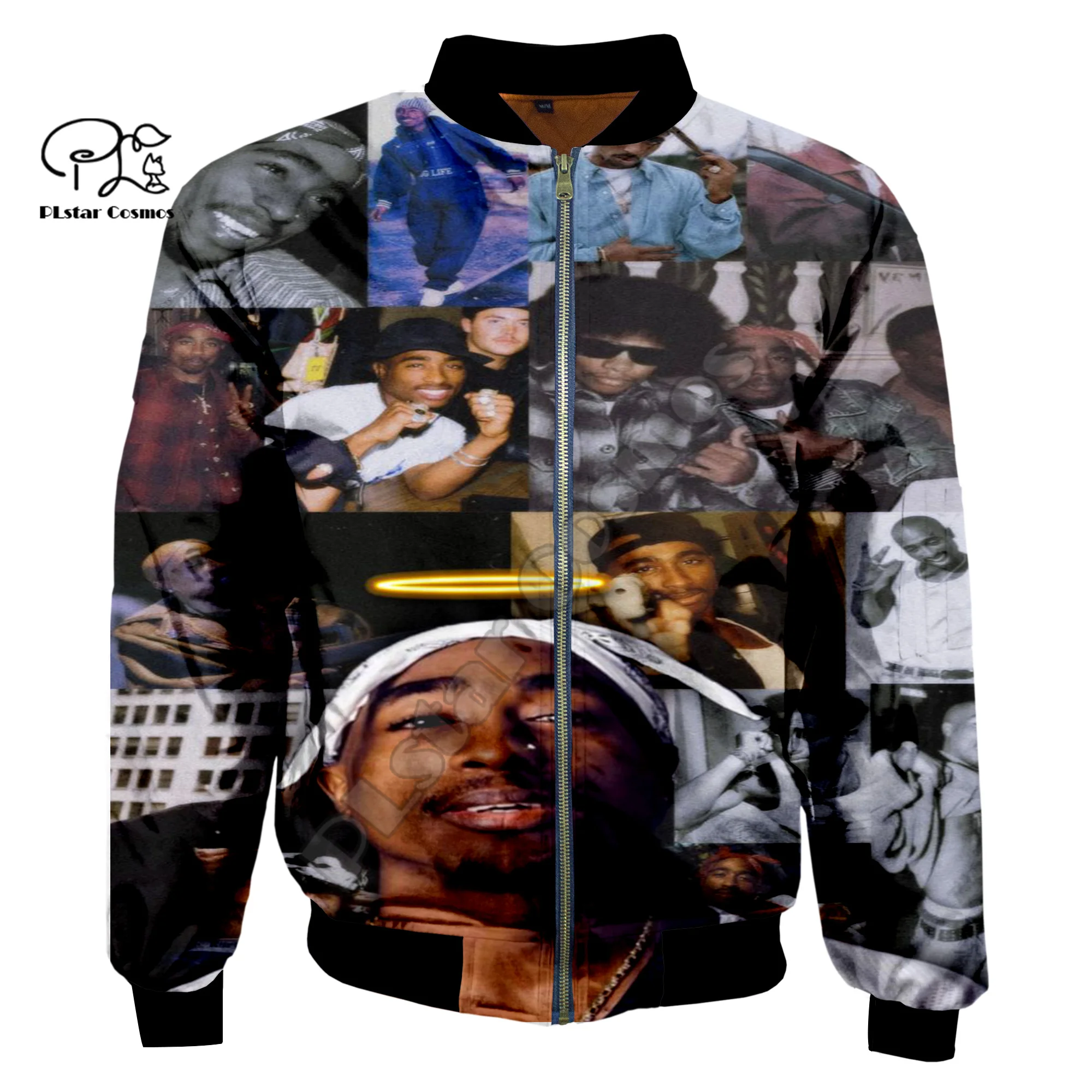 

PLstar Cosmos Tupac 2Pac Artist Rapper Singer HipHop Winter Warm Coat Streetwear 3Dprint Men/Women Windbreaker Bomber Jacket A3