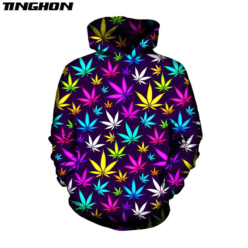 Толстовка с капюшоном для мужчин и женщин свитшот 3d принтом листьев пуловер