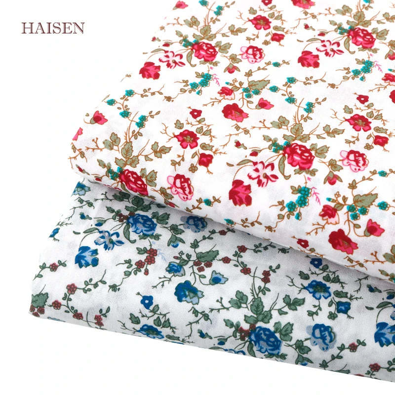 Haisen цветочный принт хлопок поплин простая ткань сделай сам стеганый и швейный