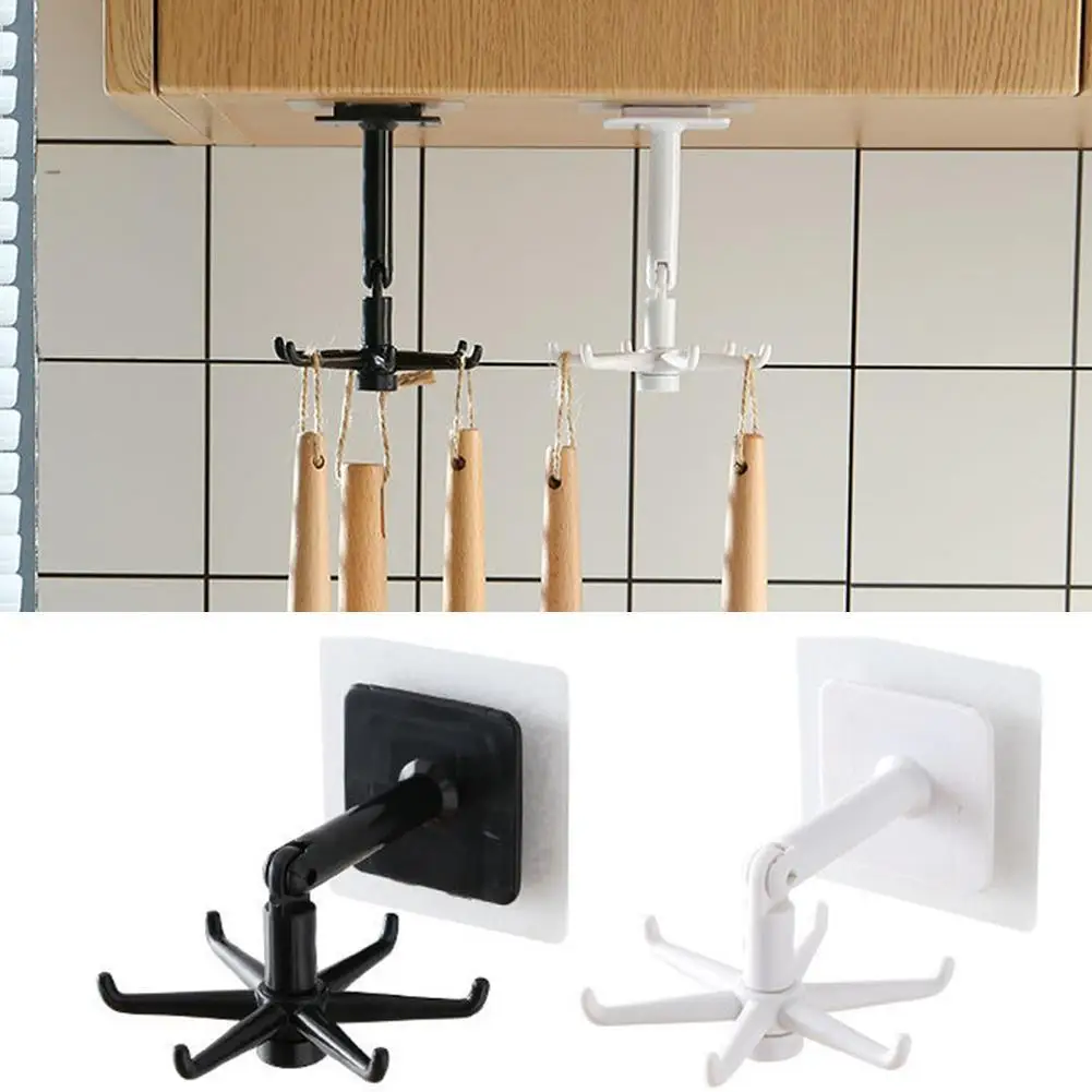 

Kitchen Rotate Storage Rack Cupboard Shelf Hanging Hanger Hook Shelf Kitchen Clothes Storage Closet Wardrobe Holder Organiz U7J9