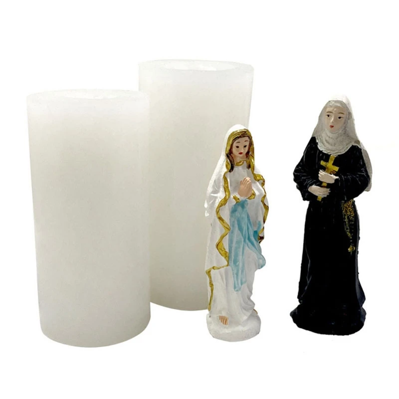 

Baking Mold Food Grade Soft Silicone Mould 3D Nun Portrait Resin Decoration Plaster Creative Candle Molds Resin Artwork