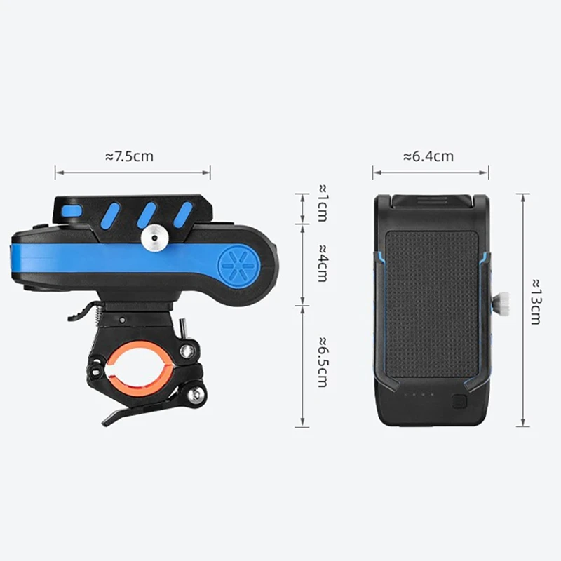 

4 in 1 Multi-Function Bike Light 2X T6 LED USB Rechargeable Bike Headlight Phone Holder Horn 4000Mah Bicycle Lamp