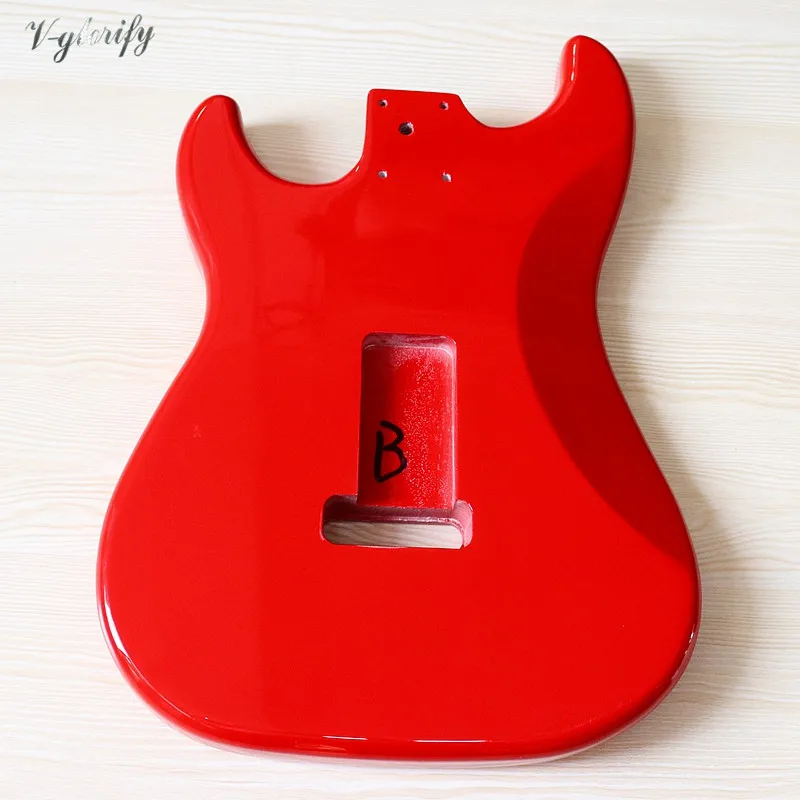 okoume holz rot farbe st gitarre körper hochglanz elektrische gitarre barrel körper gitarre barrel zubehör gitarre teile free global sh