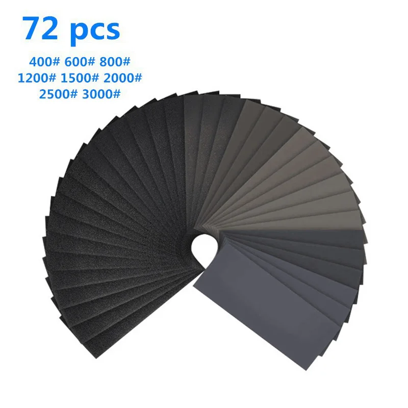 72pcs Set Rotary Tools Sanding Wooden Furniture Wet Dry Sandpaper 400-3000 Grits | Инструменты