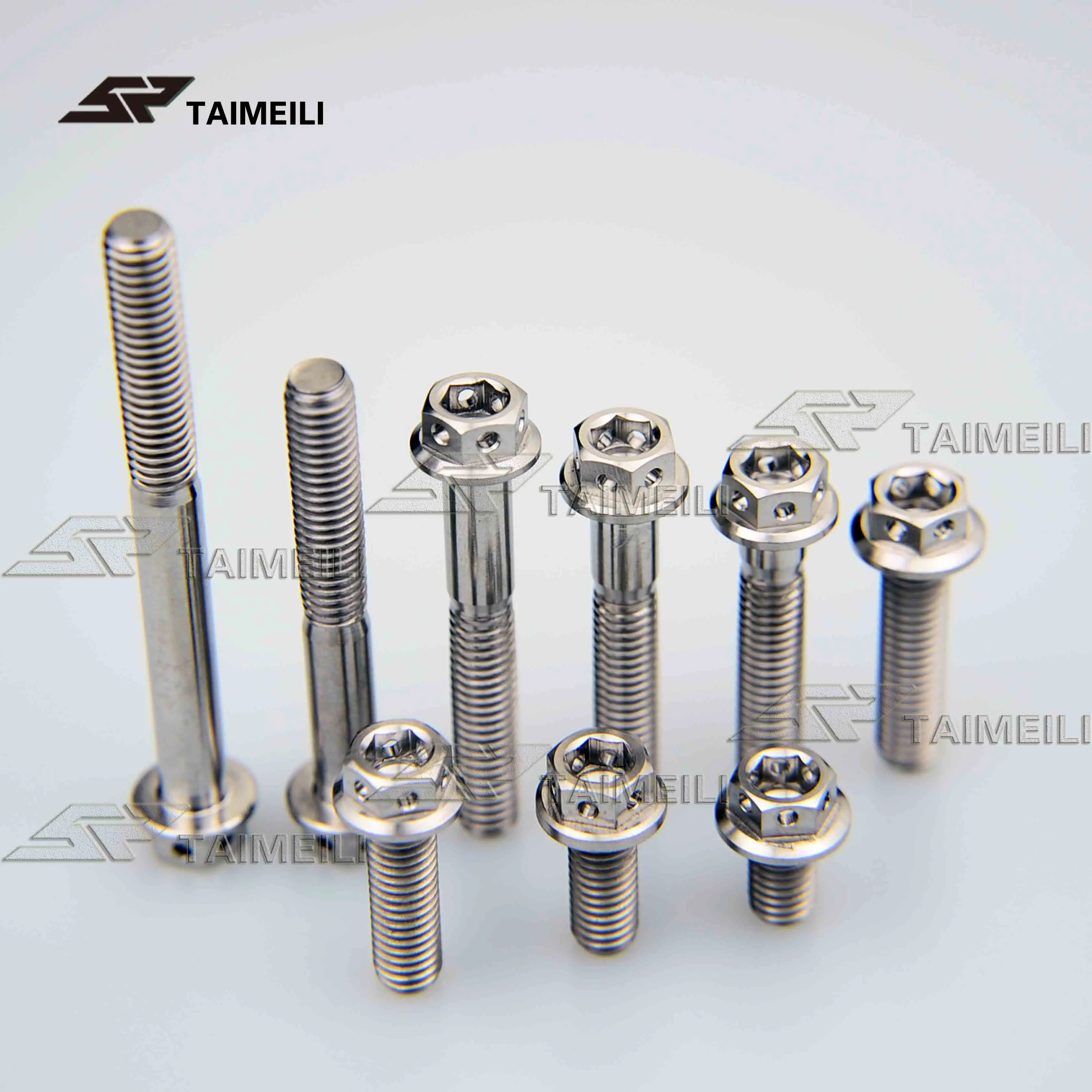 TAIMAILI titanium фланец из сплава винт внутренний и внешний шестигранный Серебряный M6x/10/15/20/25/30/35/45/50/60 мм мотоцикл Ремонт Винт
