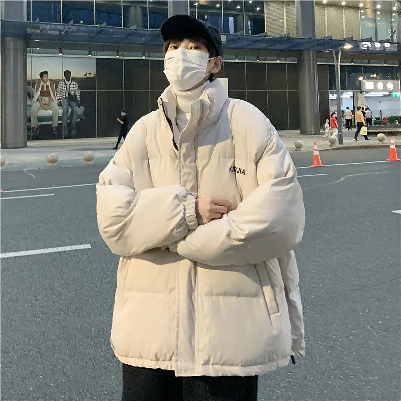 Plus Velvet Thick Thick Warm Down Jacket Autumn and Winter New Trend Korean Loose Simple Wild Long-sleeved Quilted Jacket