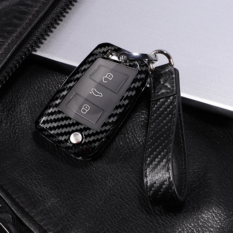 Модный защитный чехол для автомобильного ключа из поликарбоната и углеродного