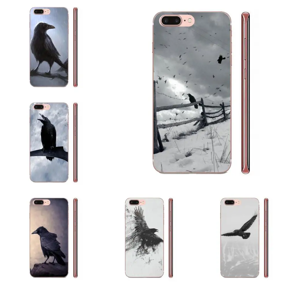 Мягкий чехол для Sony Xperia Z Z1 Z2 Z3 Z4 Z5 compact Mini M2 M4 M5 T3 E3 E5 XA XA1 XZ Premium Animal Bird Black Crow |
