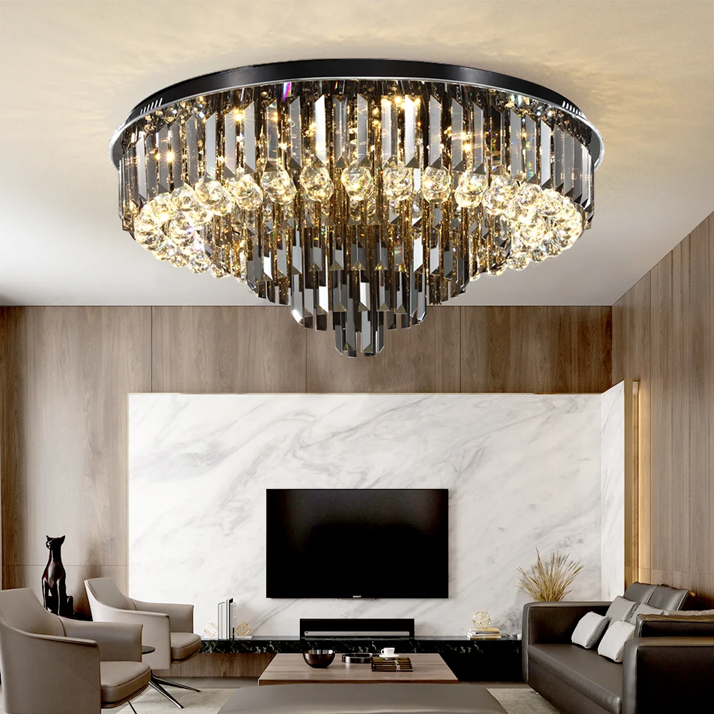 Youlaike-lámpara colgante redondo de iluminación de lujo para sala de estar, dormitorio, accesorios de iluminación para el hogar