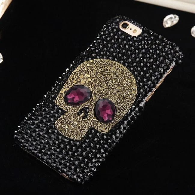 

Fashion Skull Protection Case for IPhone 12 Pro Max XS XR X Luxury Phone Back Cover for IPhone 12 Mini 8 7 Plus Diamond Capa