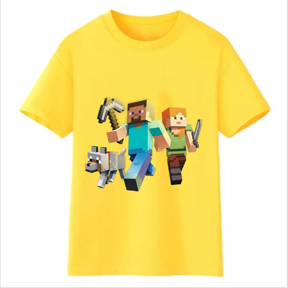 

Minecraft Game girls tops Summer Children's Clothing Boys Short Sleeve T-shirt Kids Sweatshirt Child's Cotton Clothes Boys Tees