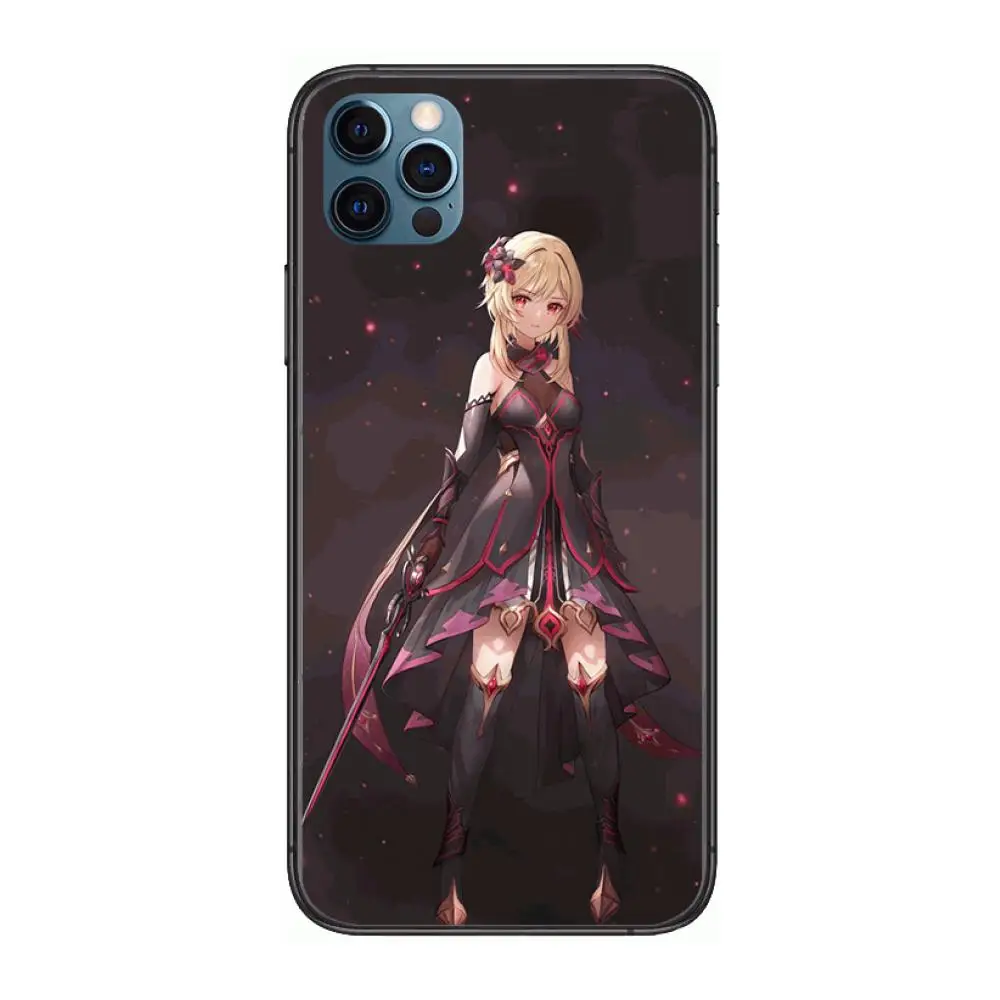 

Genshin Impact Case study Style Phone Case cover For iphone 12 pro max 11 8 7 6 s XR PLUS X XS SE 2020 mini black cell shell