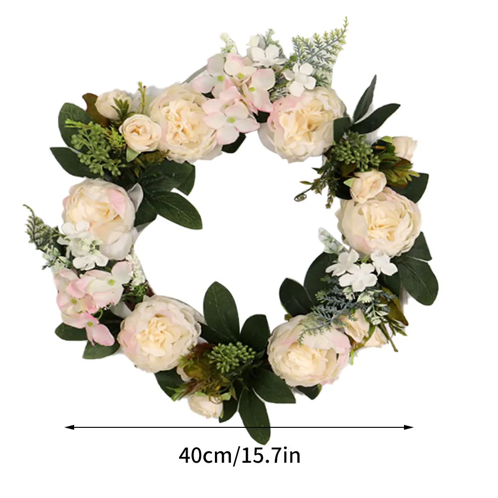 

Silk Peony Artificial Flowers Wreaths Door Perfect Quality simulation Garland For Wedding Birthday Home Party decoration 2style