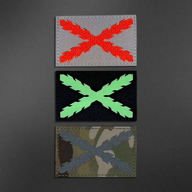 Вышитые патчи с испанским флагом Тактическая Военная наклейка крест бордовой