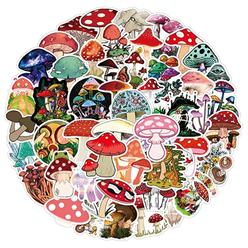

Waterproof Mushroom Waterbottle Stickers for Teens Boys Girls,Cute Cartoon Anime Stickers Pack for Computer Laptop 50pcs