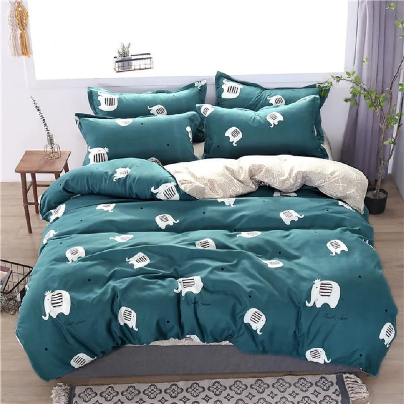 

Four-Piece Bed Student Dormitory Sheets Children's Cartoon Printed Bedding Simple And Fresh Wind Cotton Three-Piece Set