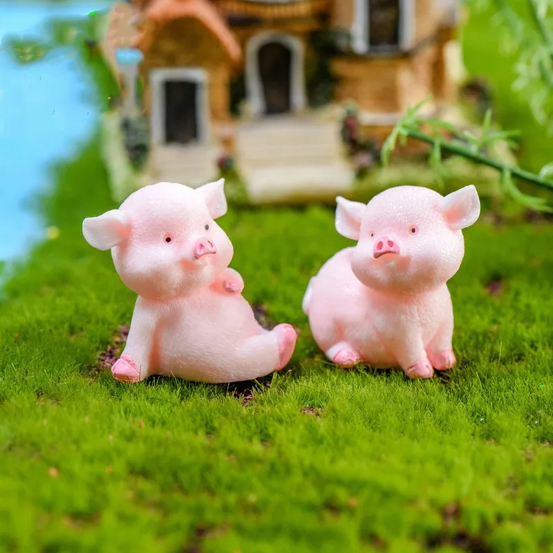 Моделирование животных милый розовый поросенок мультфильм аниме фигурка микро