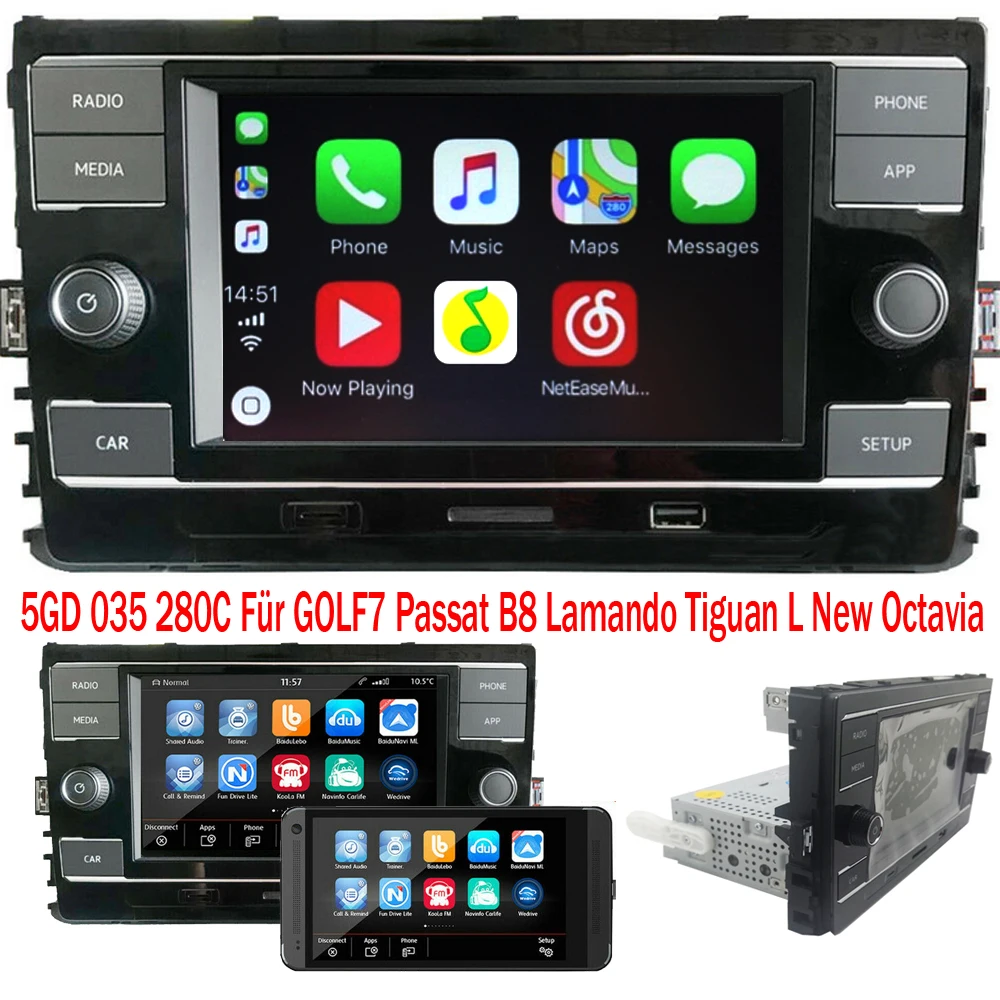 Автомагнитола 6 5 дюймов стерео MIB 280C Carplay Mirrorlink Bluetooth для Volkswagen Lamando GOLF MK7 & Passat B8