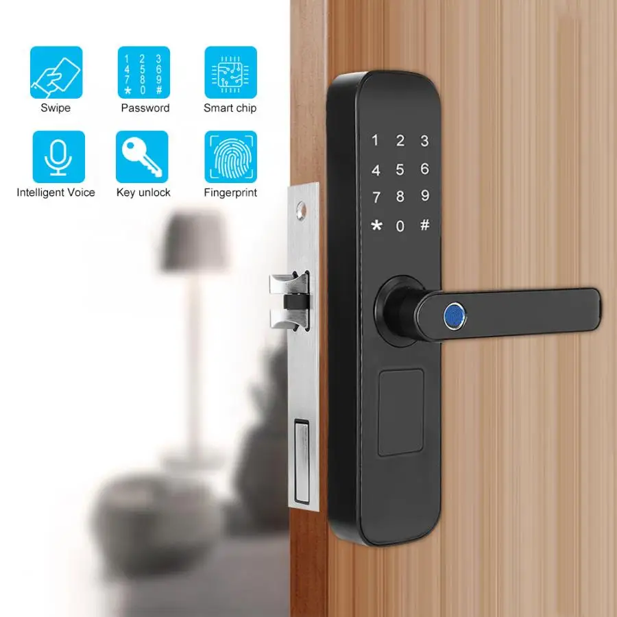 Умный дверной замок отпечатков пальцев пароль IC карта экран с механическим