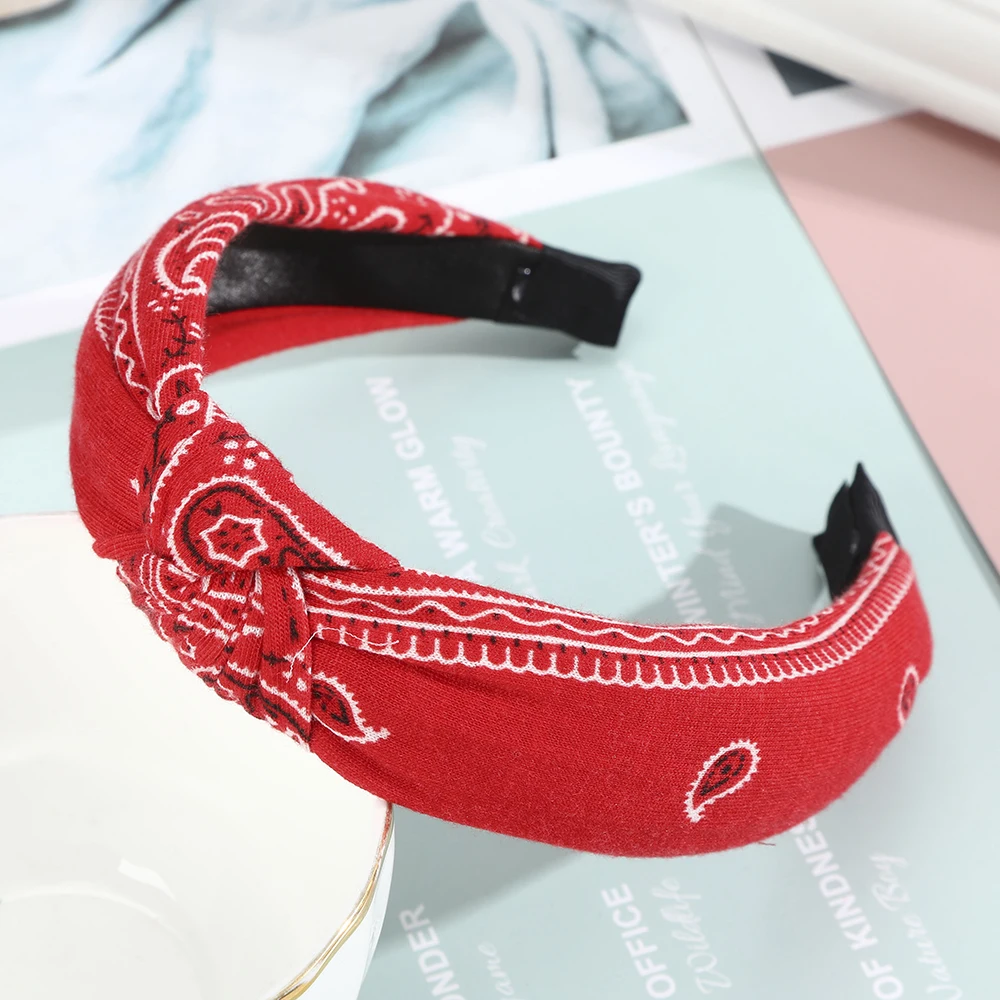 Женская атласная повязка на голову Haimeikang обруч для волос с этническим принтом в