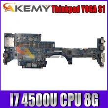 Akemy ZIPS1 LA-A341P Motherboard For Lenovo Thinkpad YOGA S1 Laptop Motherboard  CPU I7 4500U 8G RAM 100% Test Work