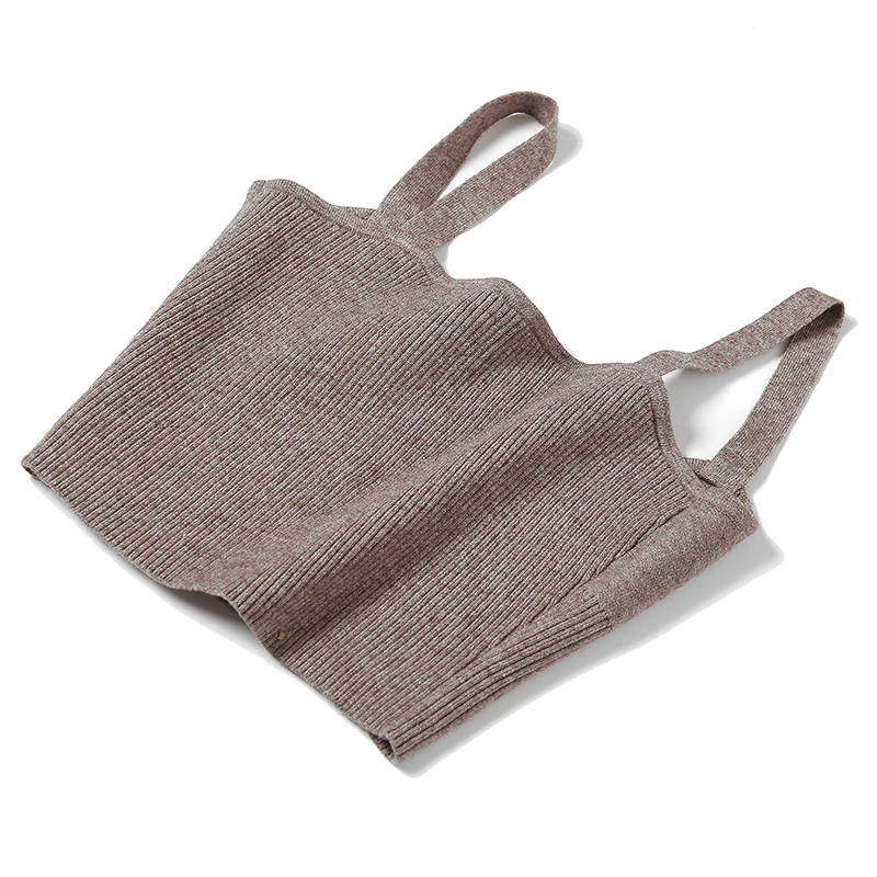 

Women Knitted Tank Tops Sexy V-Neck Sleeveless Crop Top Female Casual Underwear Ribbed Short Vest Cropped Tee Camisole