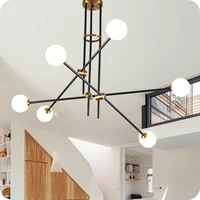 simple line creative personality molecular for living room bedroom restaurant nordic lights magic bean led dine lamp chandelier